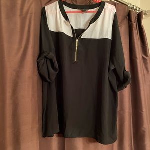 Lane Bryant Pls Sz Black/White Top